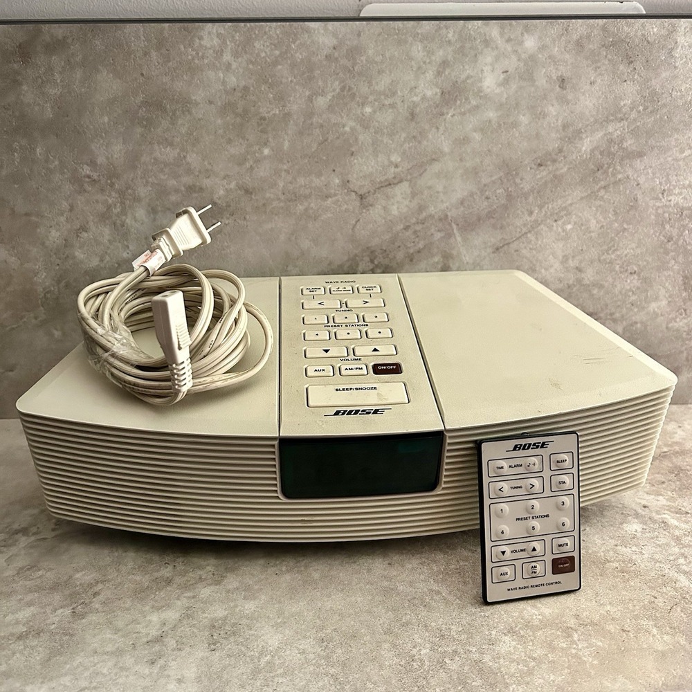 Bose Wave Radio Model AWR1-1W AM/FM Clock W/ Remote Works Intermittently, Static